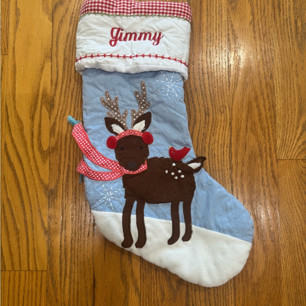 Pottery Barn Kids Red and White Gingham Stocking